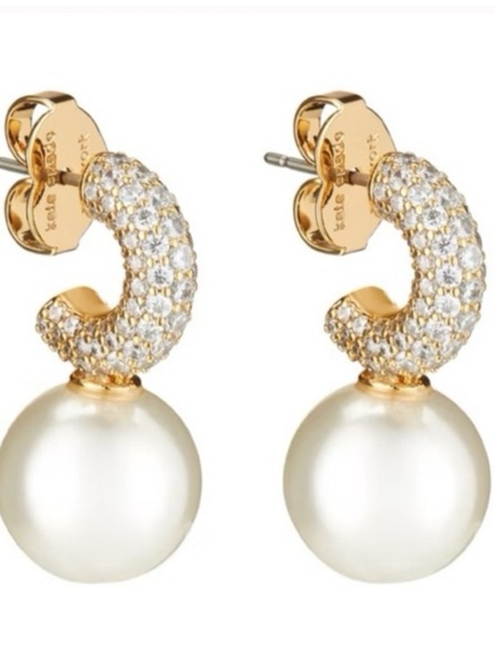 KATE SPADE Showtime Pavé Drop Huggies